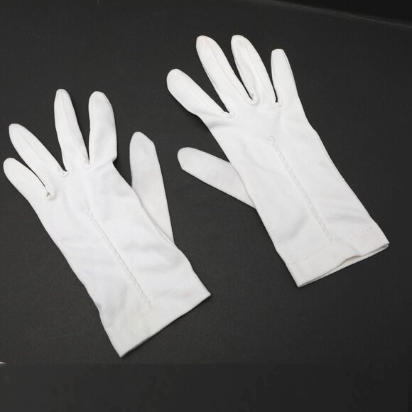 Vintage Max Mayer's Fashion Gloves 1950s White Stretch Czechoslovakia MCM - Picture 2 of 14